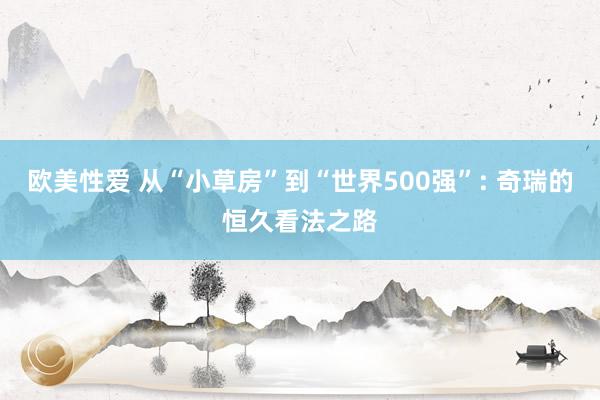 欧美性爱 从“小草房”到“世界500强”: 奇瑞的恒久看法之路