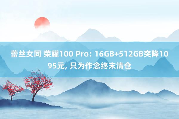 蕾丝女同 荣耀100 Pro: 16GB+512GB突降1095元, 只为作念终末清仓