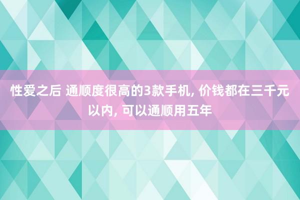 性爱之后 通顺度很高的3款手机, 价钱都在三千元以内, 可以通顺用五年