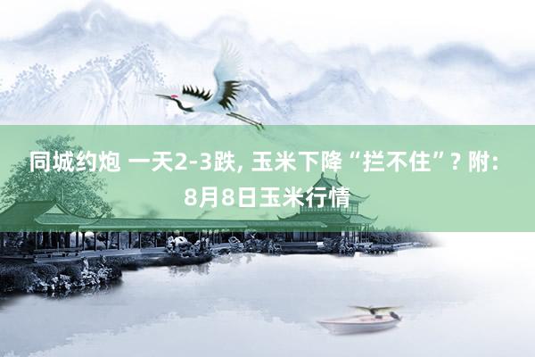 同城约炮 一天2-3跌, 玉米下降“拦不住”? 附: 8月8日玉米行情