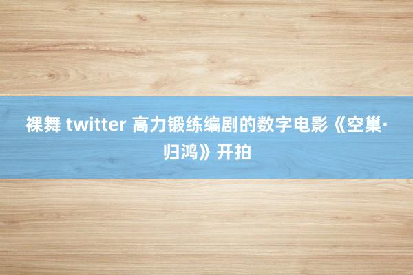 裸舞 twitter 高力锻练编剧的数字电影《空巢·归鸿》开拍