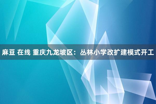 麻豆 在线 重庆九龙坡区：丛林小学改扩建模式开工